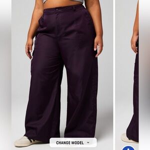 Fabletics Deep Purple Wide-Leg Pants SHORT
